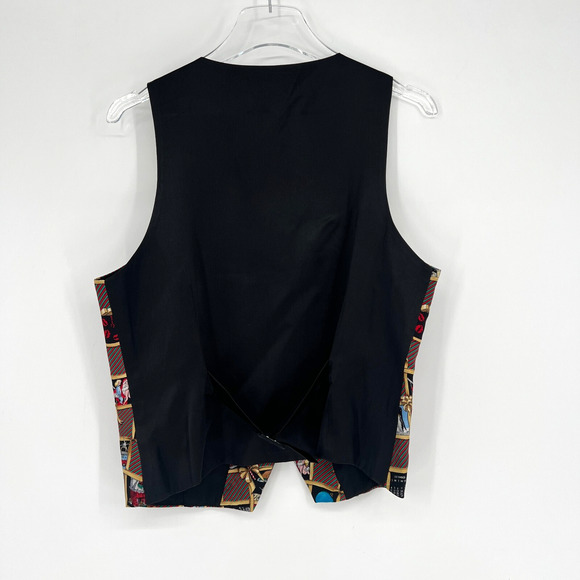 Nicole Miller Holiday Vest Womens L Silk Santa Naughty Christmas Limited Edition - Picture 2 of 6
